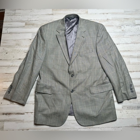 Jos. A. Bank Other - Jos. A. Bank Mens Gray Wool Silk Classic Fit Sport Coat Blazer 44R Windowpane